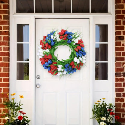 22 Inch Spring Summer Wreaths for Front Door, Artificial Yellow Forsythia Wreath with Green Leaves, Large Silk Floral Wreath for All Seasons Window Wall Wedding Decor