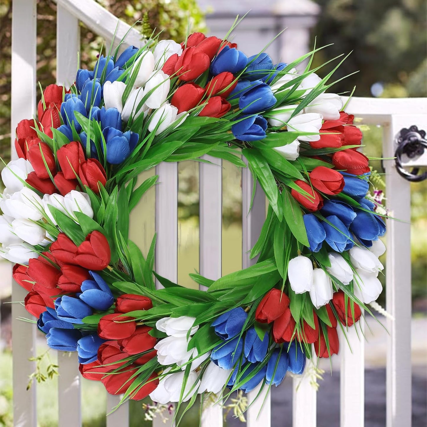 22 Inch Spring Summer Wreaths for Front Door, Artificial Yellow Forsythia Wreath with Green Leaves, Large Silk Floral Wreath for All Seasons Window Wall Wedding Decor
