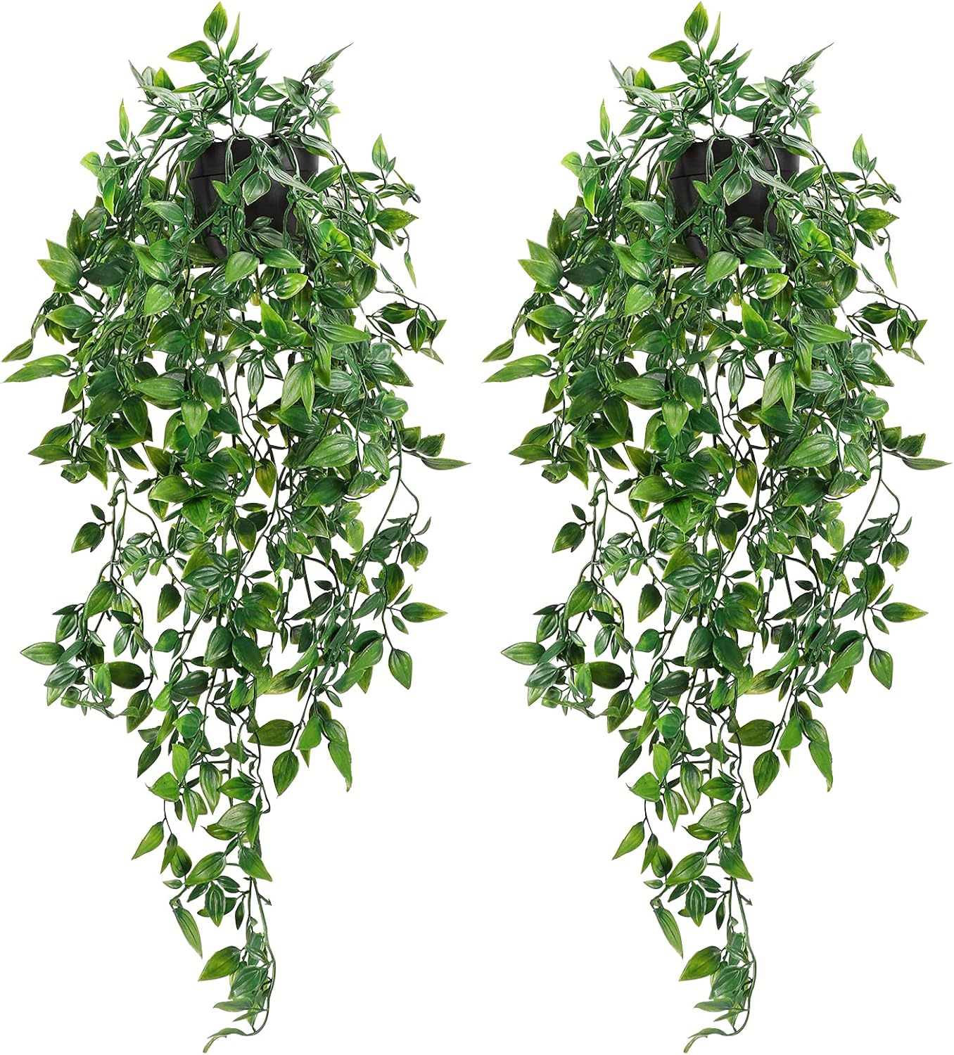 Fake Hanging Plants, Artificial Small Potted Plants for Indoor Outdoor Aesthetic Office Living Room Shelf Decor (1 Pack)