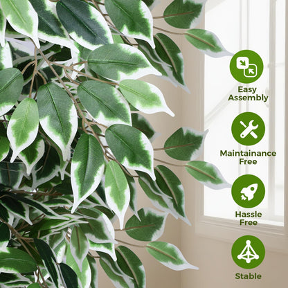 5FT Artificial Ficus Tree, Tall Faux Trees Indoor with Planter