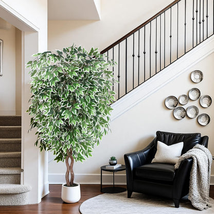 5FT Artificial Ficus Tree, Tall Faux Trees Indoor with Planter