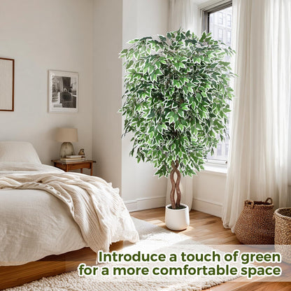5FT Artificial Ficus Tree, Tall Faux Trees Indoor with Planter
