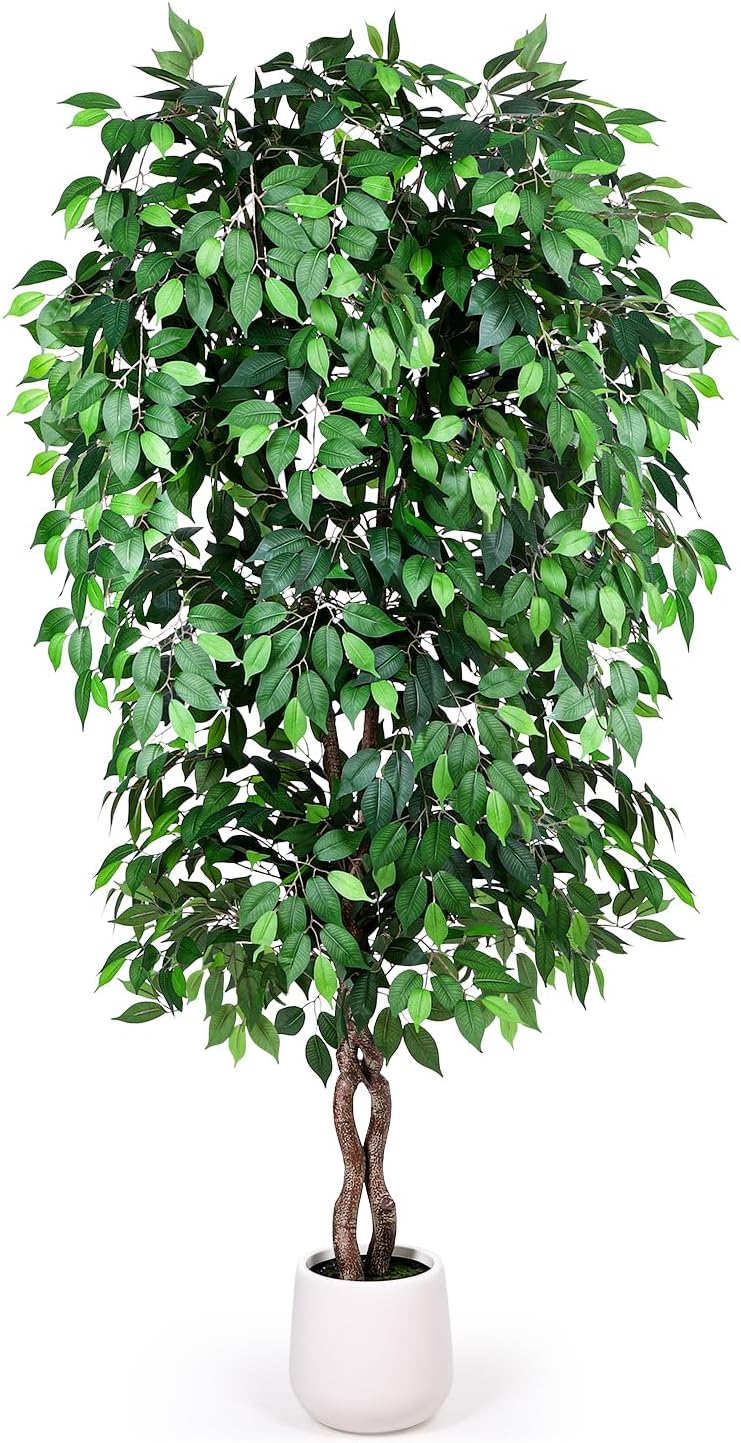 5FT Artificial Ficus Tree, Tall Faux Trees Indoor with Planter