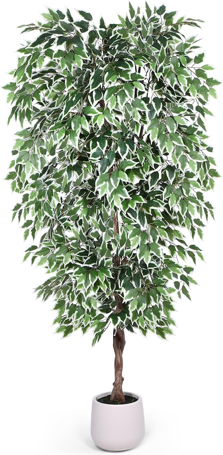 5FT Artificial Ficus Tree, Tall Faux Trees Indoor with Planter