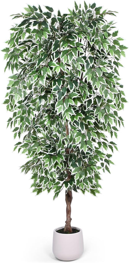 5FT Artificial Ficus Tree, Tall Faux Trees Indoor with Planter