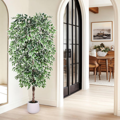 5FT Artificial Ficus Tree, Tall Faux Trees Indoor with Planter