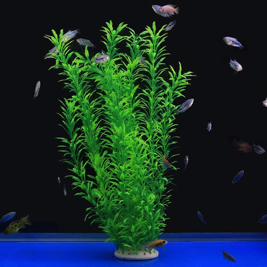ALEGI Large Aquarium Artificial Plants, 21 Inches, Red & Green | Plastic Fish Tank Plants Decoration, Safe for All Fish