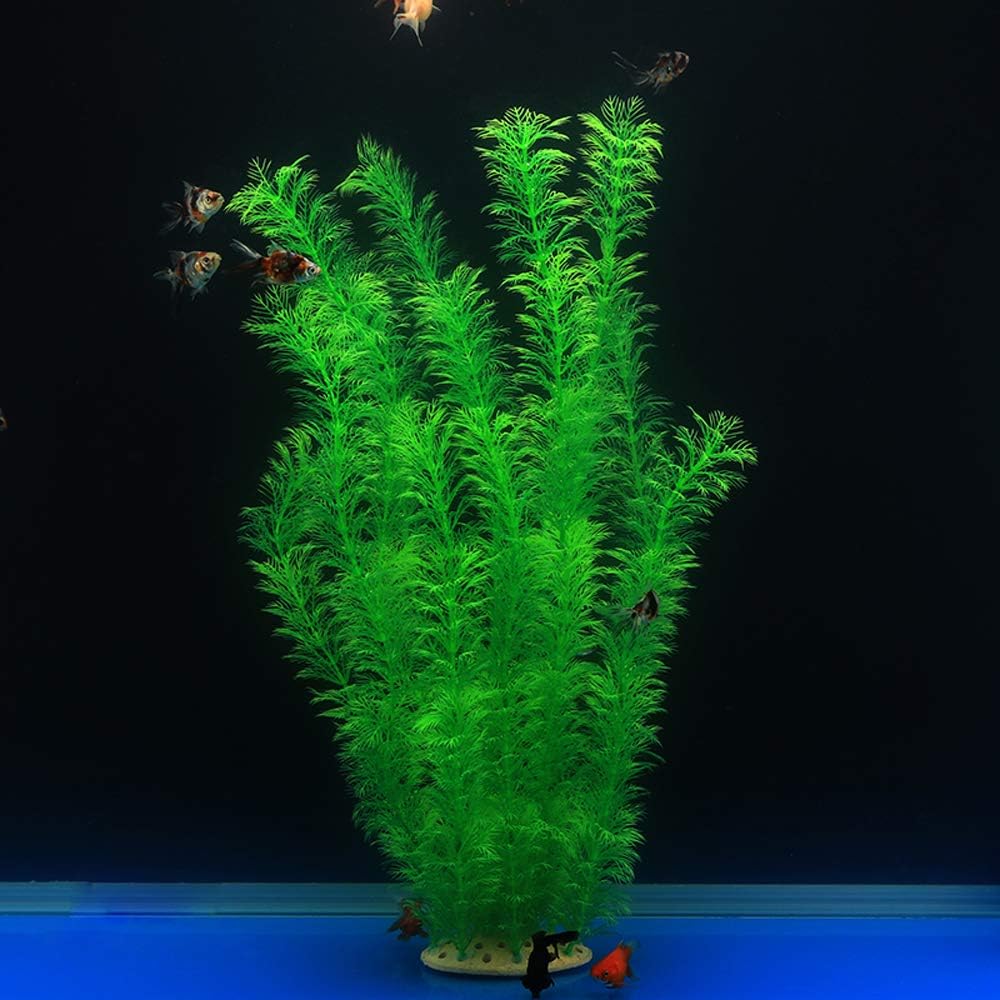 ALEGI Large Aquarium Artificial Plants, 21 Inches, Red & Green | Plastic Fish Tank Plants Decoration, Safe for All Fish