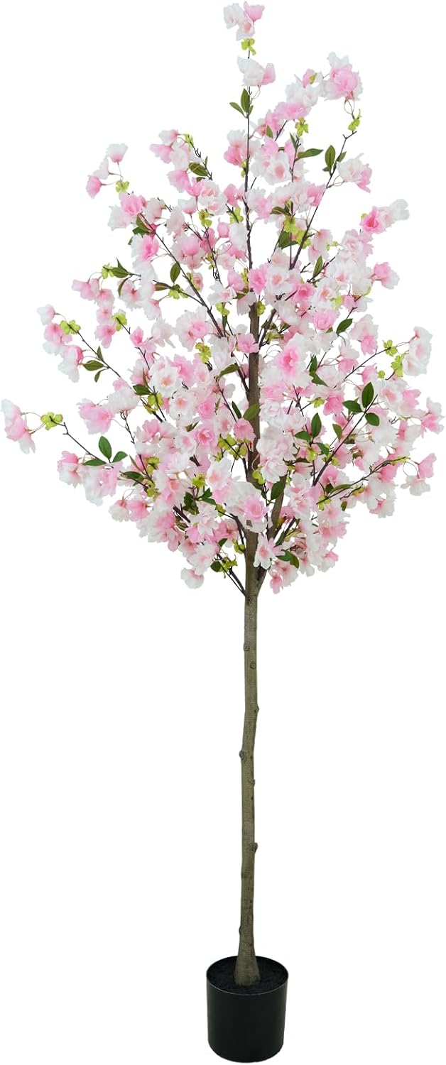 6FT Artificial Cherry Blossom Tree in Pot – Realistic Silk Faux Tree for Home, Party & Wedding Décor