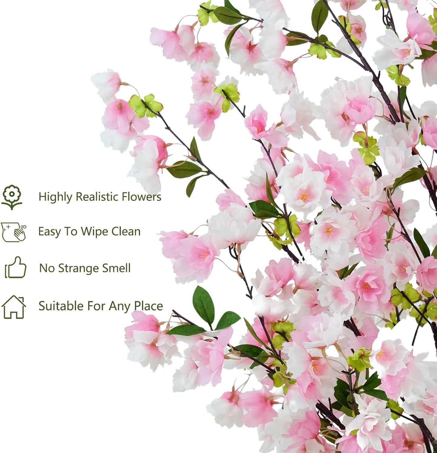 6FT Artificial Cherry Blossom Tree in Pot – Realistic Silk Faux Tree for Home, Party & Wedding Décor