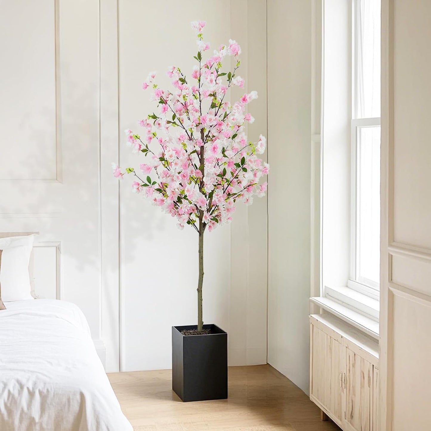 6FT Artificial Cherry Blossom Tree in Pot – Realistic Silk Faux Tree for Home, Party & Wedding Décor