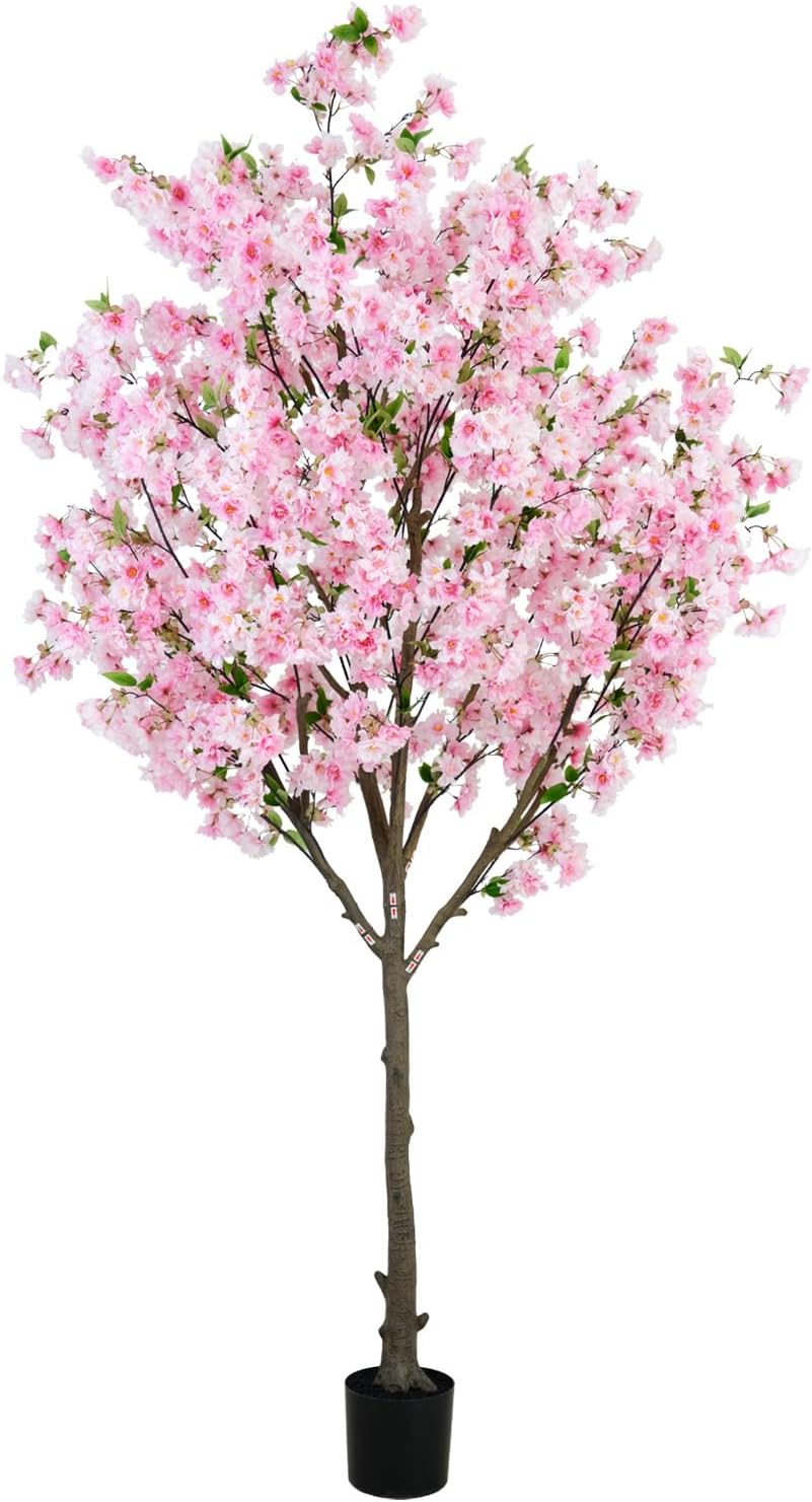 6FT Artificial Cherry Blossom Tree in Pot – Realistic Silk Faux Tree for Home, Party & Wedding Décor