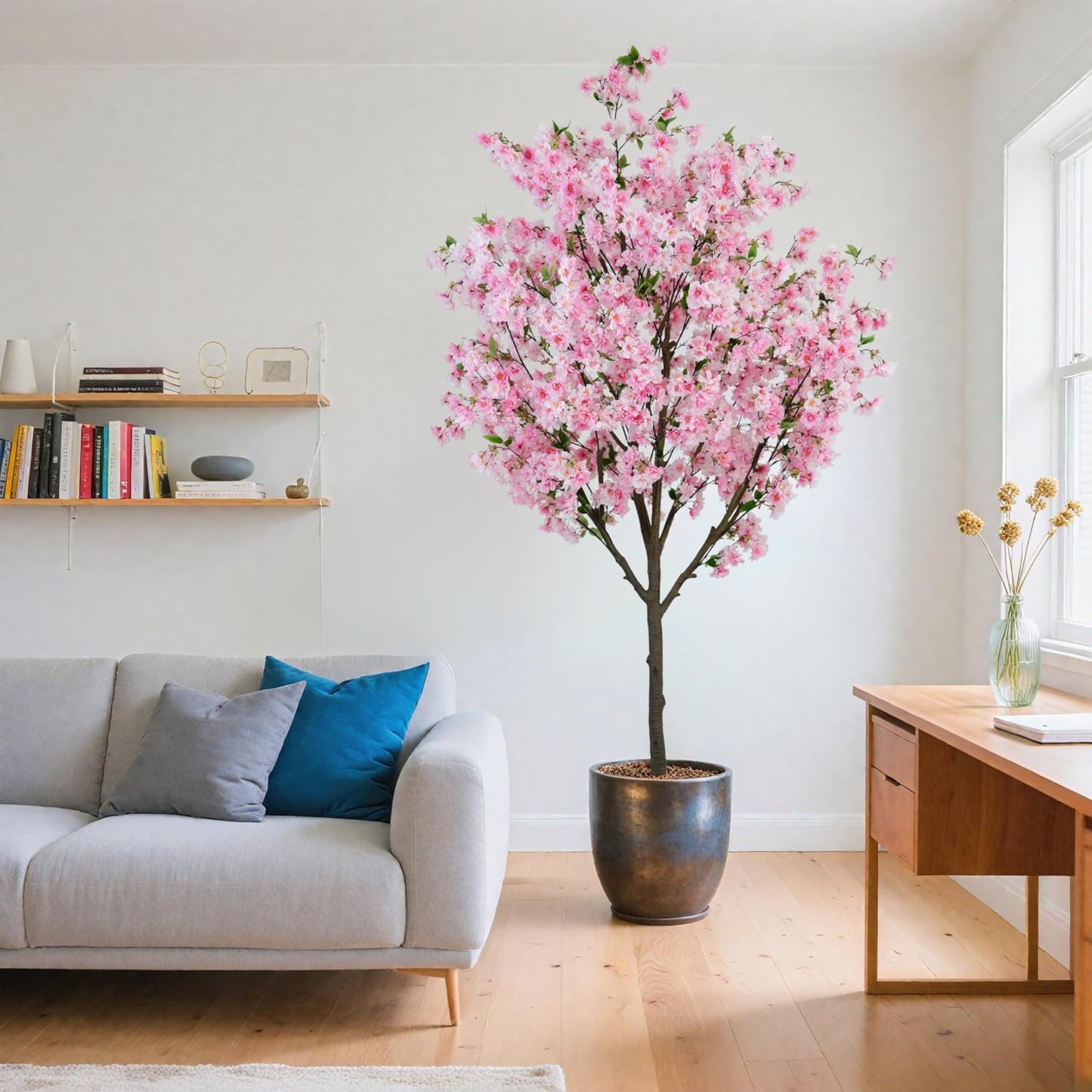 6FT Artificial Cherry Blossom Tree in Pot – Realistic Silk Faux Tree for Home, Party & Wedding Décor