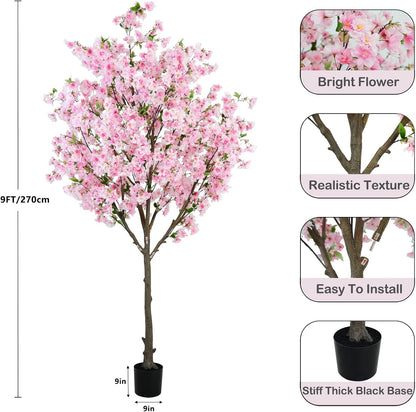 6FT Artificial Cherry Blossom Tree in Pot – Realistic Silk Faux Tree for Home, Party & Wedding Décor