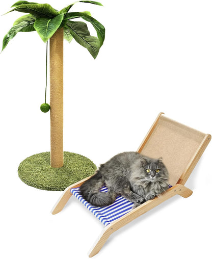 Cat Scratching Post, 36" Tall Palm Tree Cat Scratching Post, Sisal Cat Scratcher with Toy Ball for Indoor Kittens, Large Size
