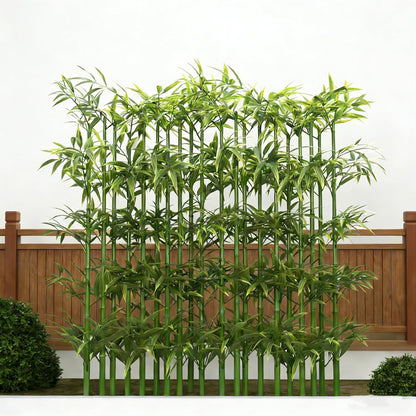 5ft Fake Bamboo Plant 10 Pack, Artificial Privacy Plants Indoor Outdoor Faux Bamboo Plant Privacy Trees with Silk Leaves for Garden Fence Courtyard Entrance (5ft / 150cm)