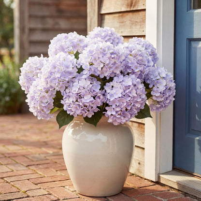 10 Heads Royal Blue Silk Hydrangea Artificial Flowers 20'' Extra Large Hydrangea Silk Flower Bushes with 5 Heads Each UV Resistant Faux Lifelike Flowers for Weddings Garden Table Centerpieces