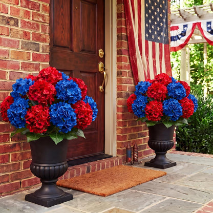 10 Heads Royal Blue Silk Hydrangea Artificial Flowers 20'' Extra Large Hydrangea Silk Flower Bushes with 5 Heads Each UV Resistant Faux Lifelike Flowers for Weddings Garden Table Centerpieces