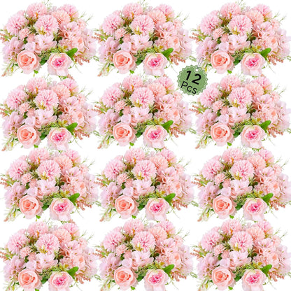White Artificial Flowers, 2PCS Fake Silk Peonies Bouquet | Silk Hydrangea Bouquet Decor Realistic Flower Arrangements for Cemetery Wedding Home Decoration