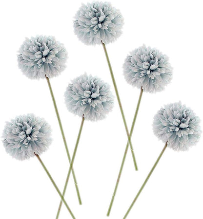 12" x 3" Artificial Flowers Blue Dandelion Set of 6
