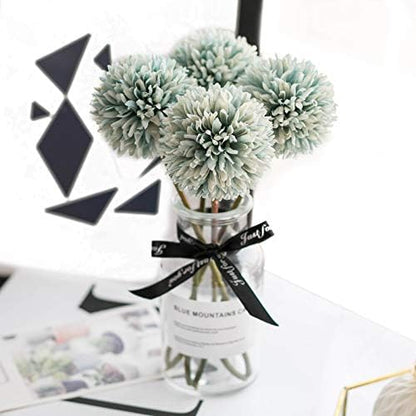 12" x 3" Artificial Flowers Blue Dandelion Set of 6