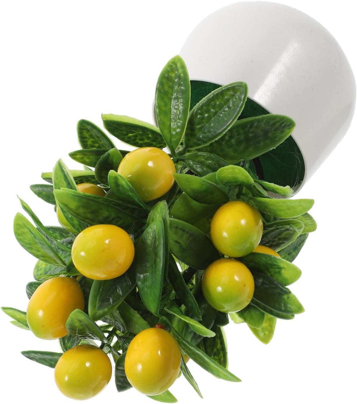 Mini Artificial Pomegranate Tree with Realistic Appearance and Green Leaves, Maintenance Free Faux Potted Plant Decor with Pot and Artificial Fruits, for Living Room or Desk