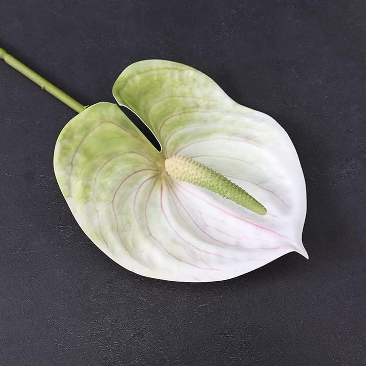 5pcs Dark Green Artificial Anthurium Lily Flowers Permanent Tropical Flower | 24inch Tropical Flower for Home Decor Bouquet Bridal Wedding Festival Party,Store Decor Small Flower Bouquet Fill Accessories