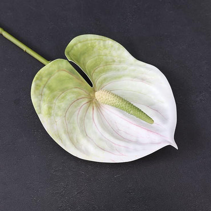 5pcs Dark Green Artificial Anthurium Lily Flowers Permanent Tropical Flower | 24inch Tropical Flower for Home Decor Bouquet Bridal Wedding Festival Party,Store Decor Small Flower Bouquet Fill Accessories