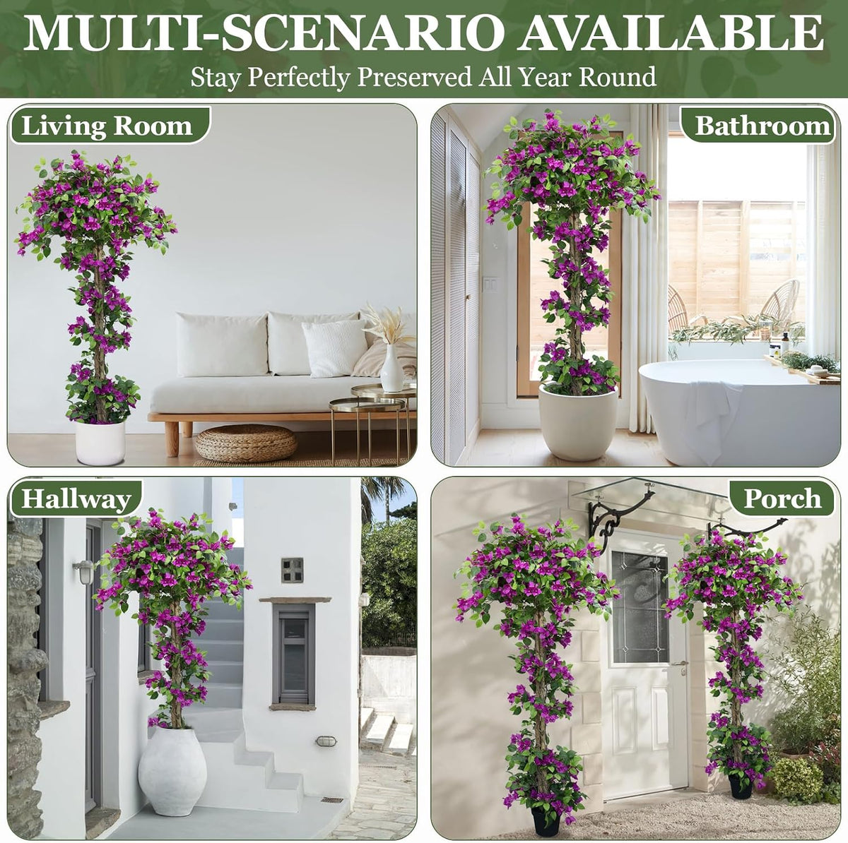 5FT Tall Bougainvillea Artificial Tree for Indoor & Outdoor