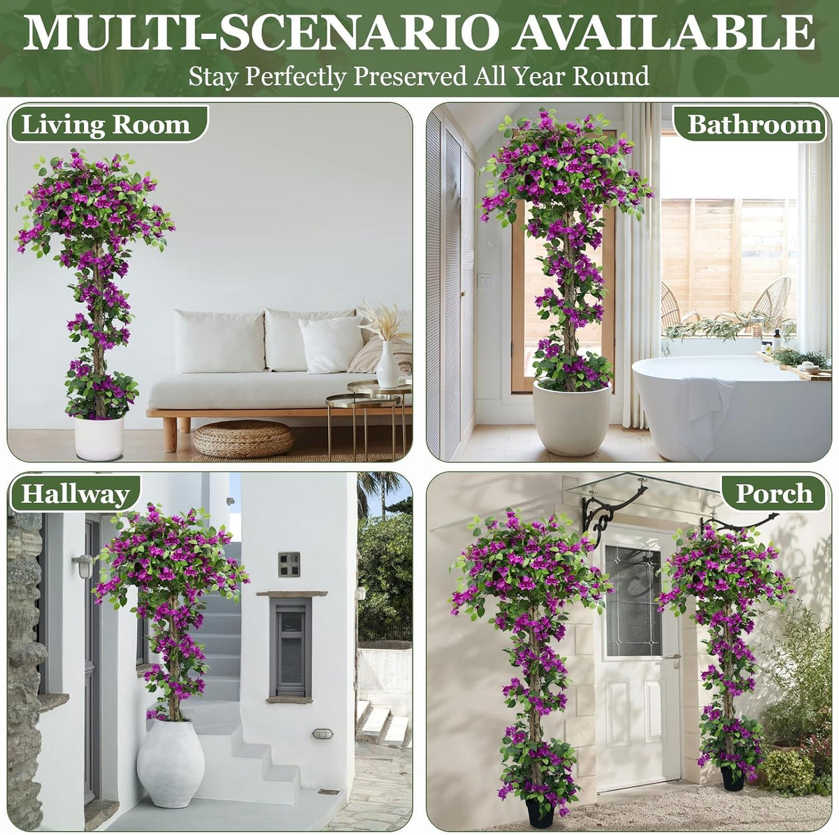 5FT Tall Bougainvillea Artificial Tree for Indoor & Outdoor