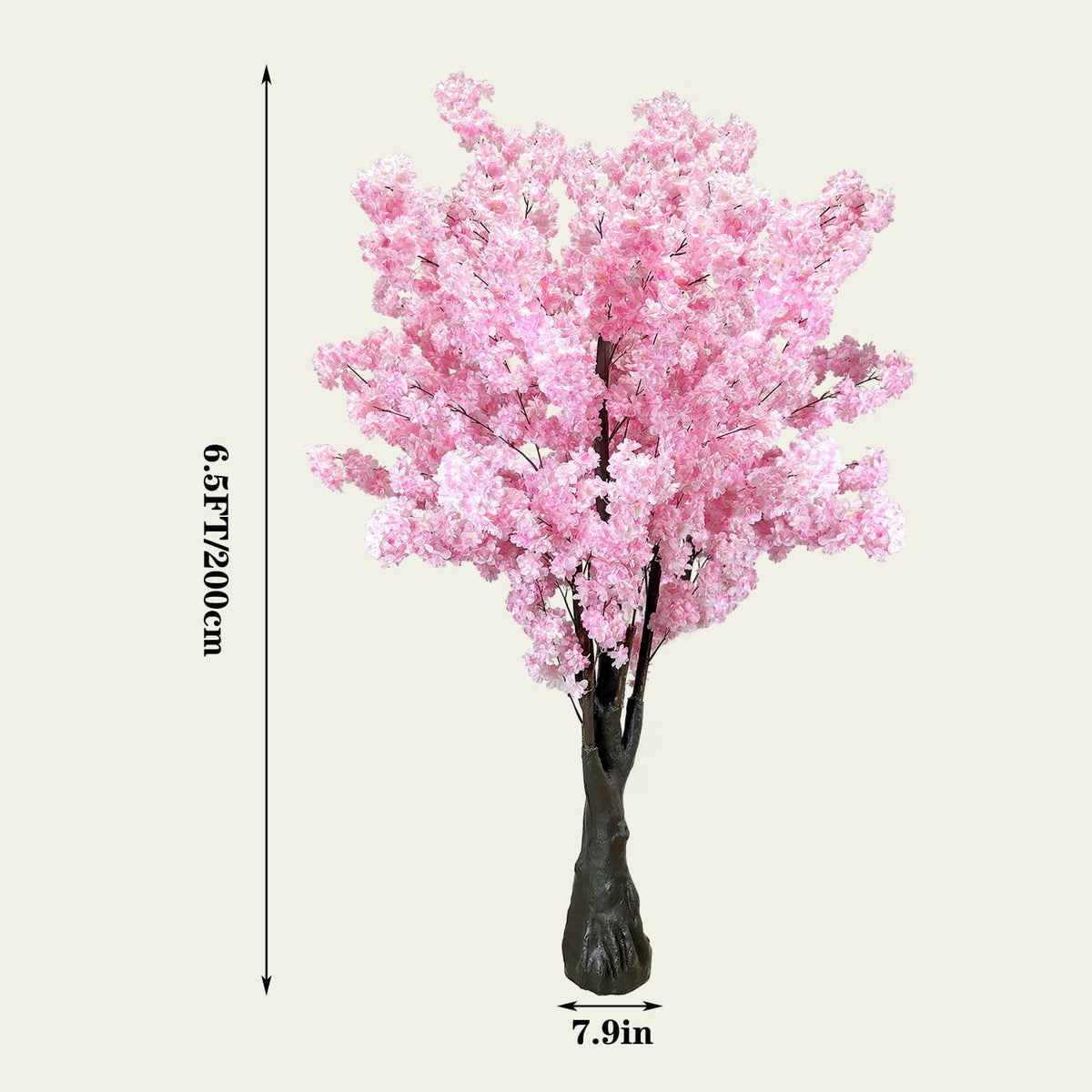 White Artificial Cherry Blossom Tree for Home, Wedding, Office, Living Room - Indoor Outdoor Decor (6.5ft/2m)