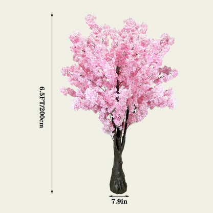 White Artificial Cherry Blossom Tree for Home, Wedding, Office, Living Room - Indoor Outdoor Decor (6.5ft/2m)