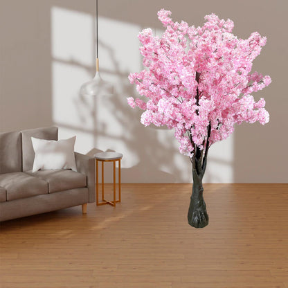 White Artificial Cherry Blossom Tree for Home, Wedding, Office, Living Room - Indoor Outdoor Decor (6.5ft/2m)
