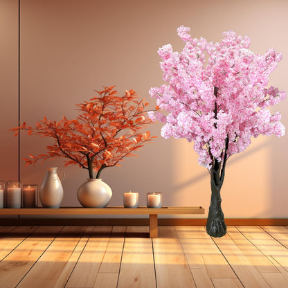 White Artificial Cherry Blossom Tree for Home, Wedding, Office, Living Room - Indoor Outdoor Decor (6.5ft/2m)