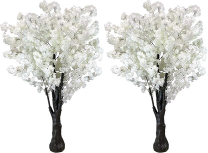 White Artificial Cherry Blossom Tree for Home, Wedding, Office, Living Room - Indoor Outdoor Decor (6.5ft/2m)