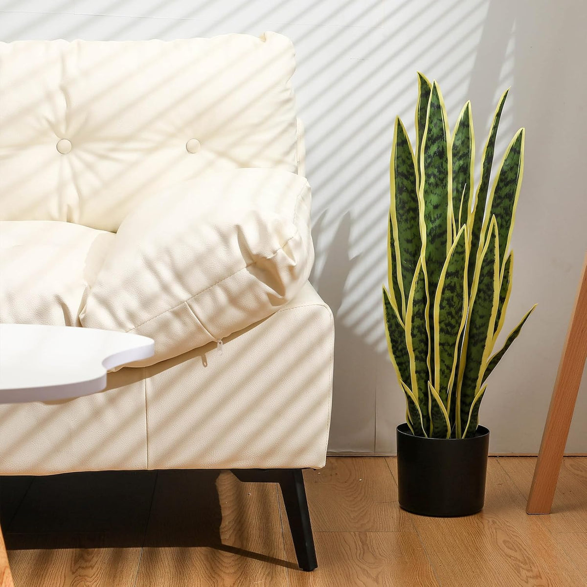 Tall Artificial Snake Plant Faux Sansevieria Plant Large Fake Snake Bulk in Pot for Home Office Housewarming Gift(2 Pack,2.25 Ft)