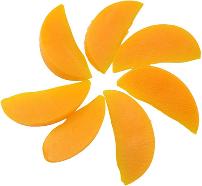 20PCS Artificial Yellow Peach Slice Fake Fruit Slices Home Table Cabinet Decoration Fake Fruit Artificial Peach Sliced Home House Kitchen Tabletop Party Decoration Photography Props Realistic