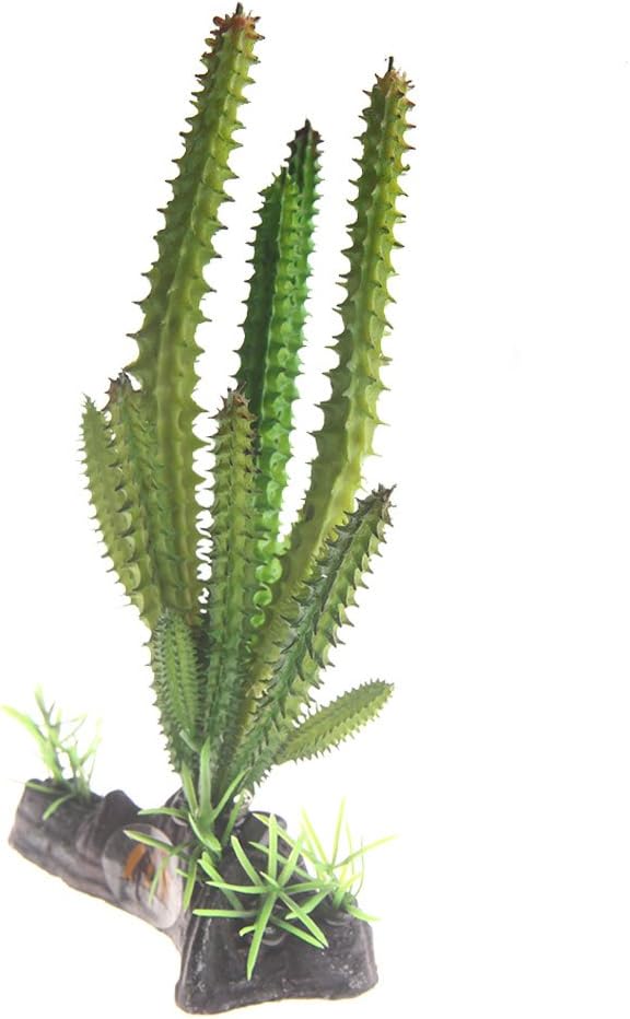 Cactus Plastic Plant Aquarium Ornament Fish Tank Desert Reptile Decoration