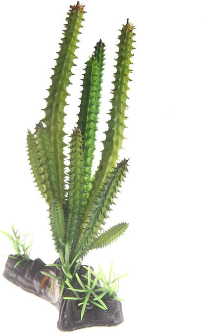 Cactus Plastic Plant Aquarium Ornament Fish Tank Desert Reptile Decoration