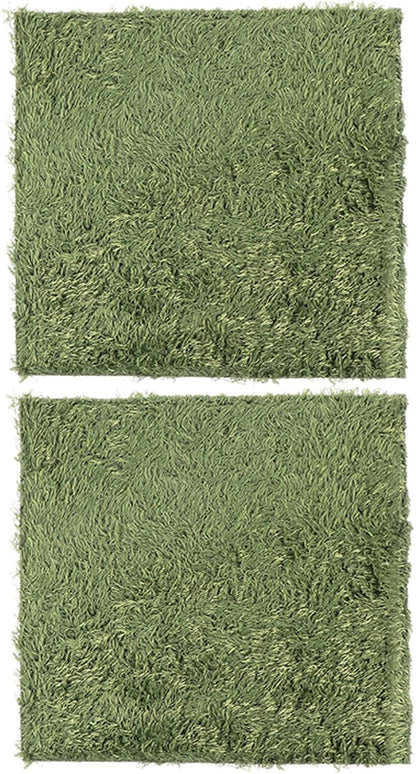 Reptile Moss Carpet for Tortoise 2pcs Artificial Grass Mats Absorbent and Moisture Retaining for Terrariums and Amphibians Green Fake Plant Decoration