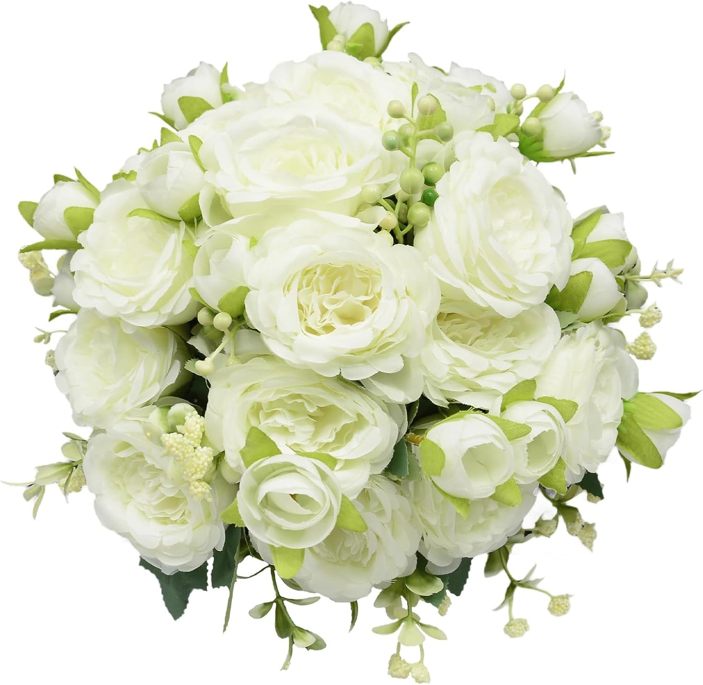 2 Pack Artificial Flowers Bouquet, 10 Pcs Austin Roses Silk Flowers Heads, Fake Peonies Flower for Home Decor Table Centerpieces Wedding Bridal Bouquet Mother's Day Valentine's Day, Pink
