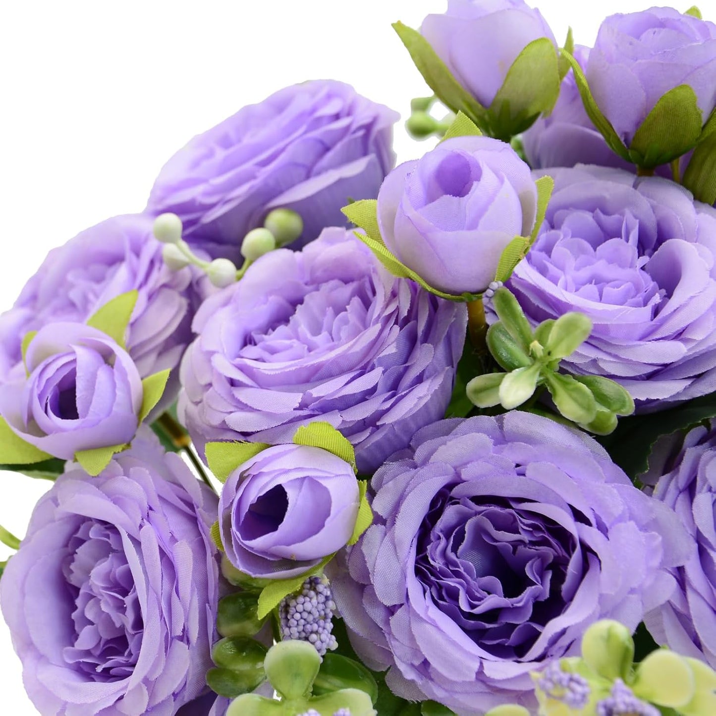 2 Pack Artificial Flowers Bouquet, 10 Pcs Austin Roses Silk Flowers Heads, Fake Peonies Flower for Home Decor Table Centerpieces Wedding Bridal Bouquet Mother's Day Valentine's Day, Pink