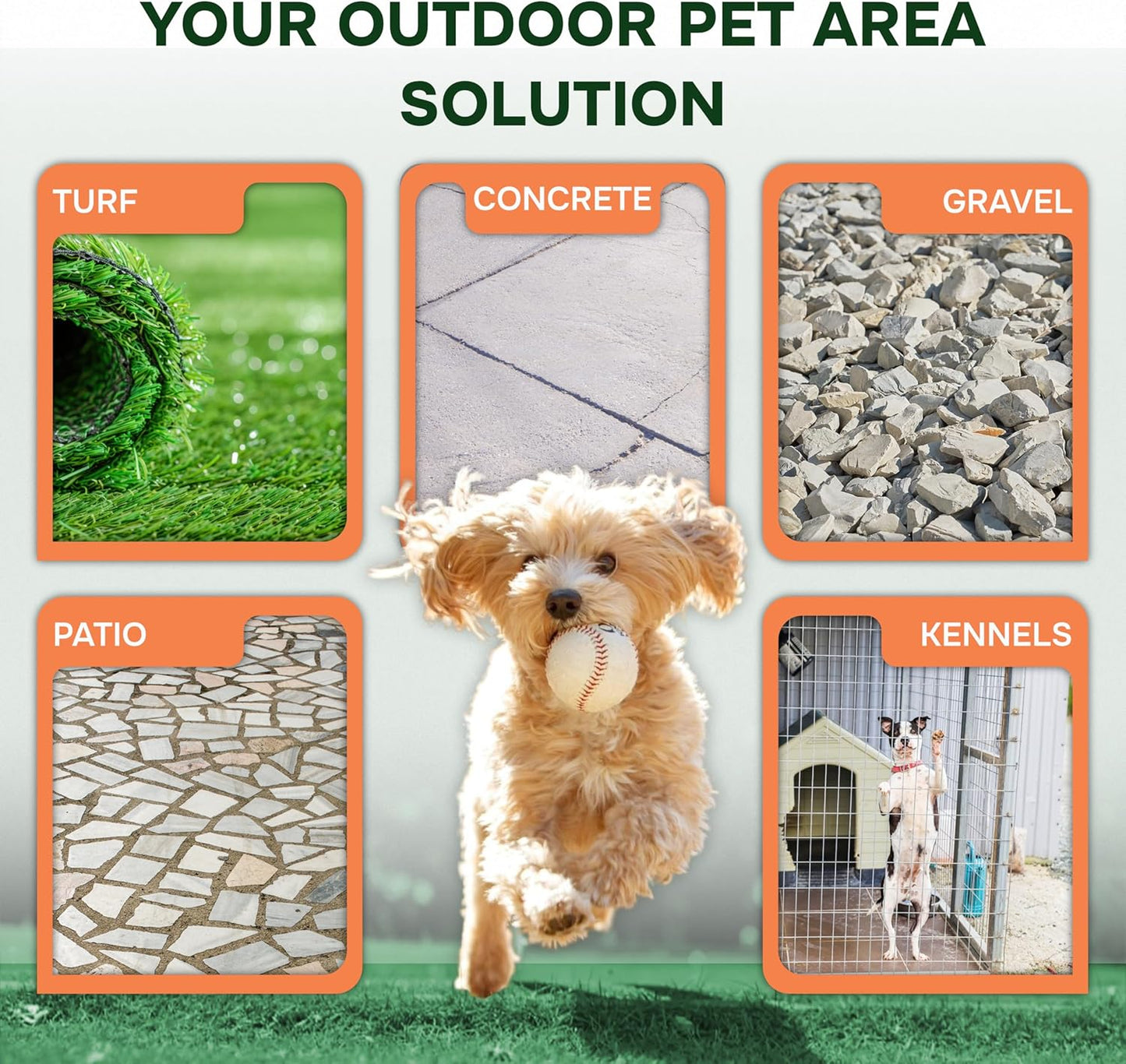 Turf Urine & Odor Eliminator 2-Step System 32 oz Outdoor Pet Odor Remover for Artificial Grass Concrete Rocks Dog Runs Kennels Patios and Backyard Pet Areas