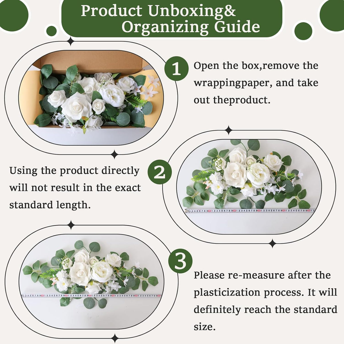 (Pack of 2 Artificial Flowers Decorations, Wedding Flowers, Wedding, Banquet, Party, Reception Entrance Welcome Sign and Background Decoration(White)