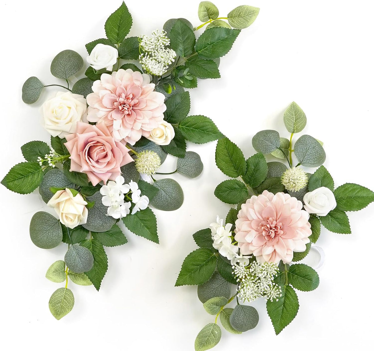 (Pack of 2 Artificial Flowers Decorations, Wedding Flowers, Wedding, Banquet, Party, Reception Entrance Welcome Sign and Background Decoration(White)