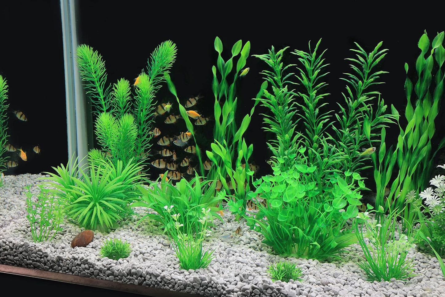 Aquarium Plants, 20 Pack Artificial Fish Tank Plants for Aquarium Decorations (Green)