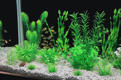 Aquarium Plants, 20 Pack Artificial Fish Tank Plants for Aquarium Decorations (Green)