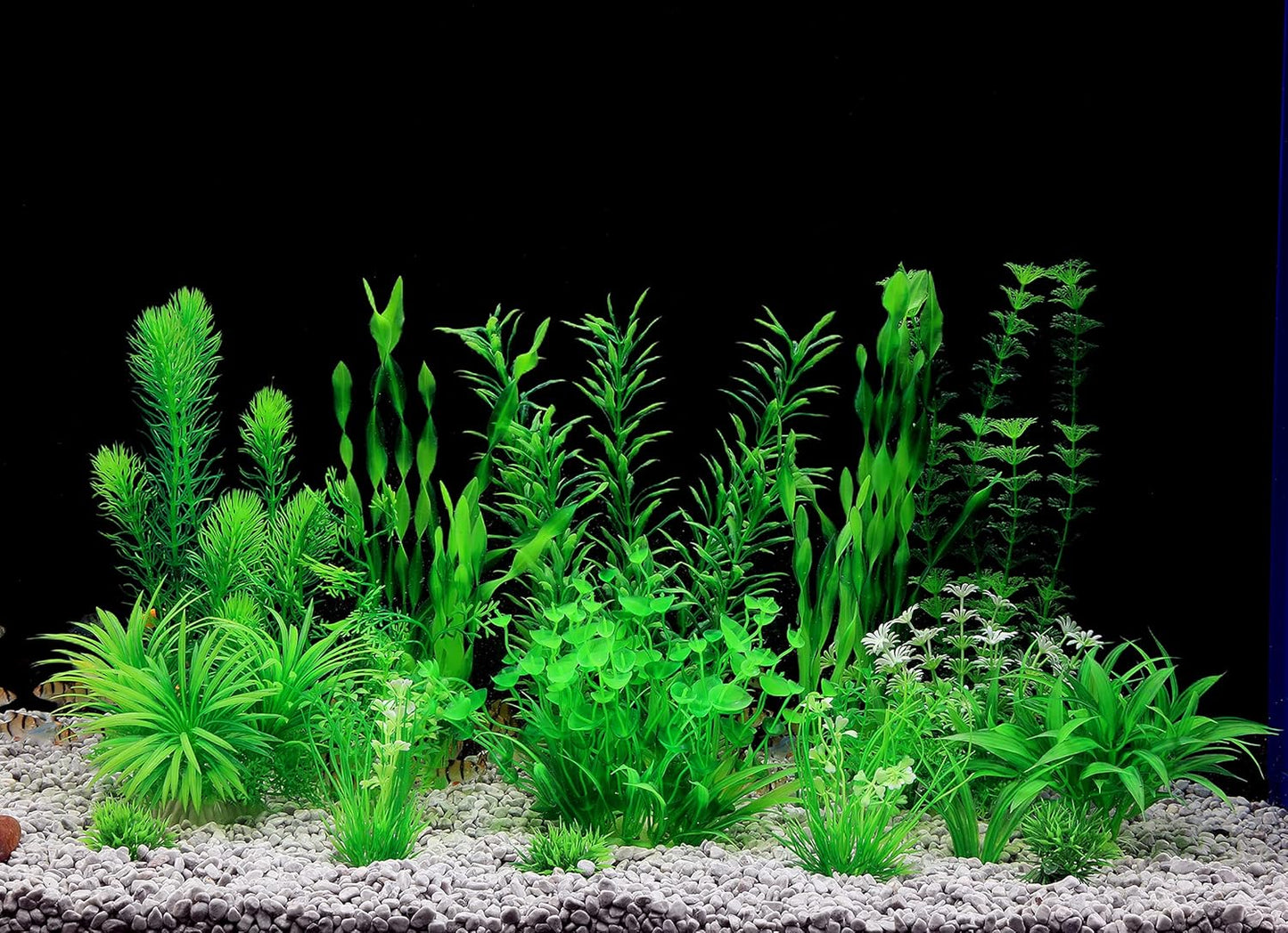 Aquarium Plants, 20 Pack Artificial Fish Tank Plants for Aquarium Decorations (Green)
