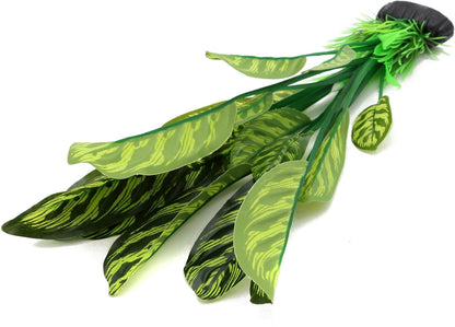 ALEGI Silk Aquarium Plants, 12 Inch Artificial Silk Plants Decorations for Fish Tank,Aquarium Décor Plastic Plants (Green, 2 Pack)