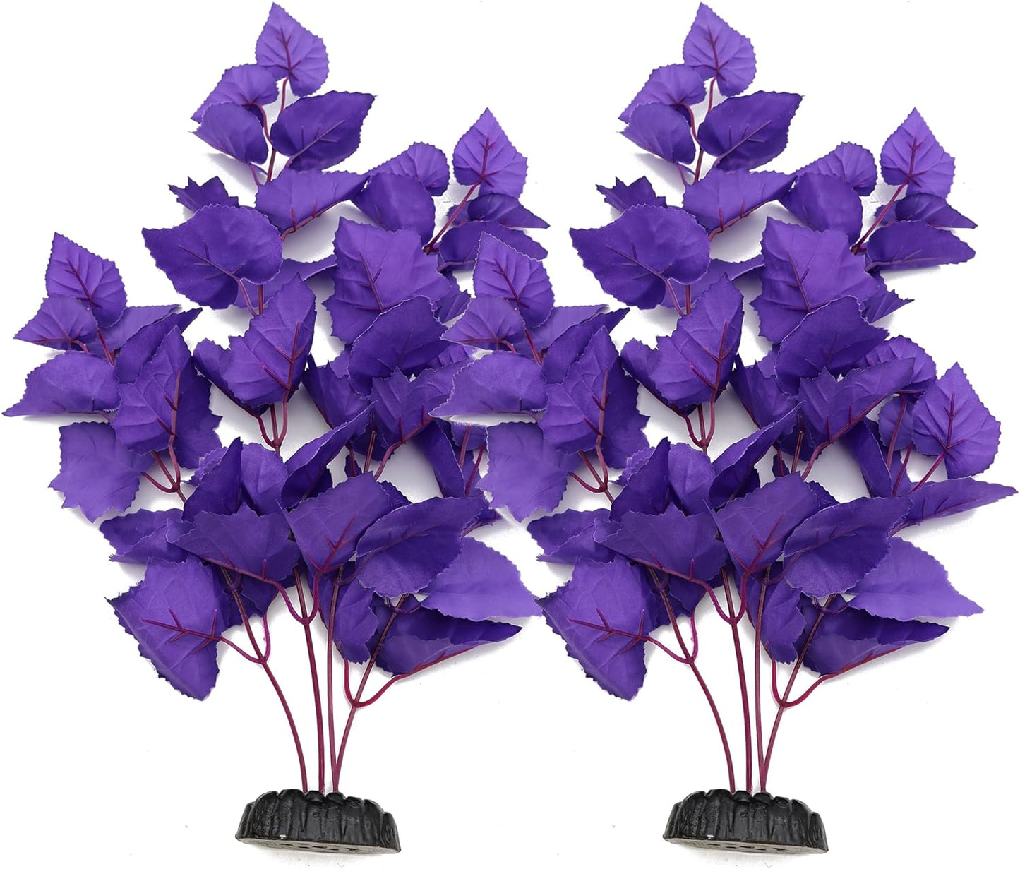 ALEGI Silk Aquarium Plants, 12 Inch Artificial Silk Plants Decorations for Fish Tank,Aquarium Décor Plastic Plants (Green, 2 Pack)